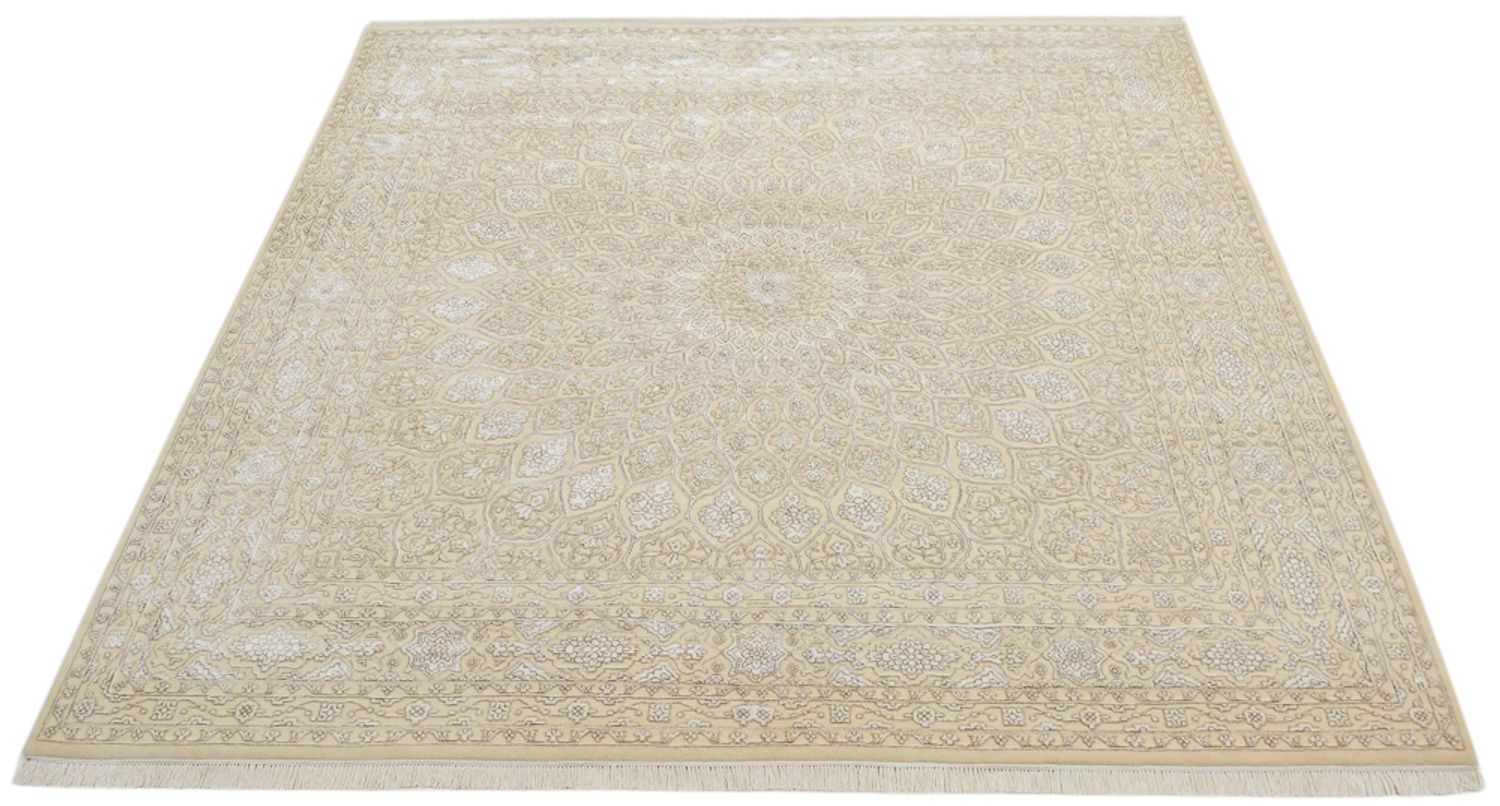 Orientalsk tæppe firkantet  - 246 x 245 cm - mørk beige