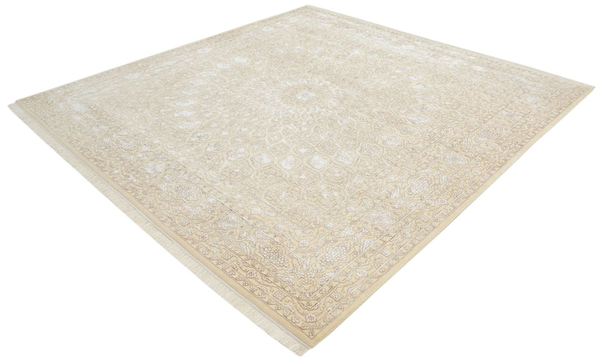 Orientalsk tæppe firkantet  - 246 x 245 cm - mørk beige