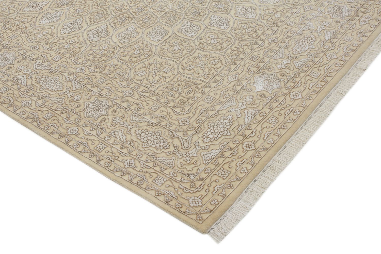 Orientalsk tæppe firkantet  - 246 x 245 cm - mørk beige