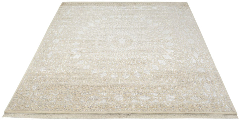 Orientalsk tæppe firkantet  - 246 x 245 cm - mørk beige