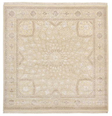Orientalsk tæppe firkantet  - 251 x 249 cm - mørk beige