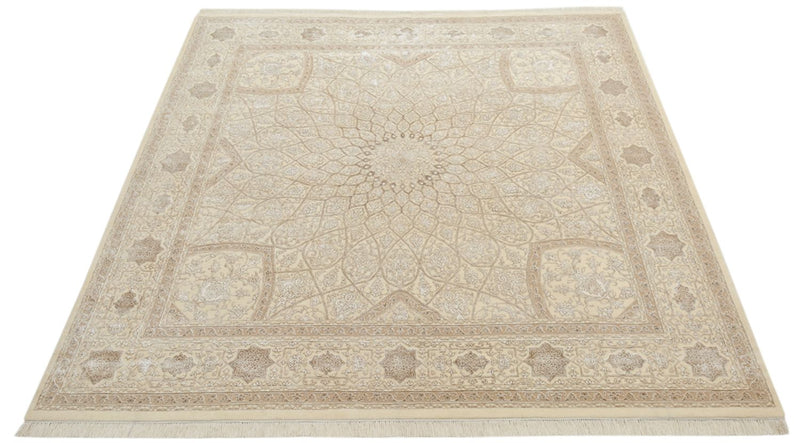 Orientalsk tæppe firkantet  - 251 x 249 cm - mørk beige