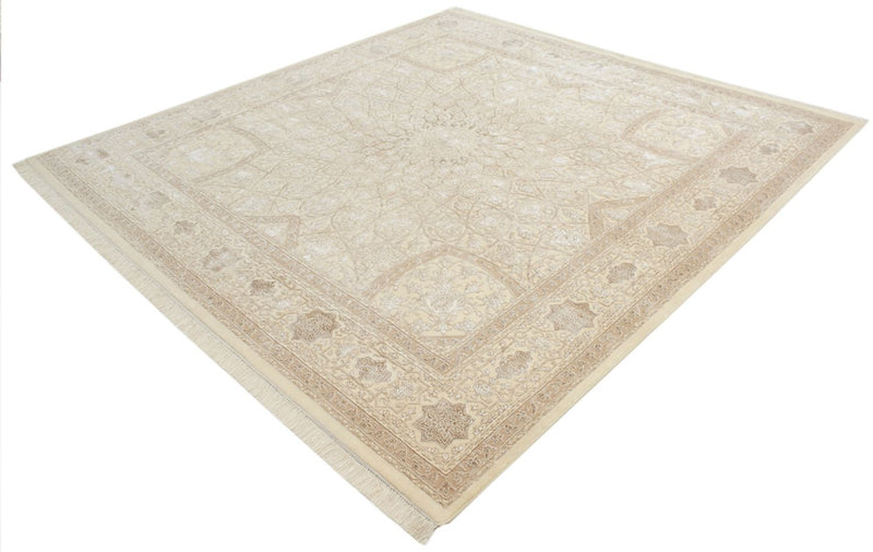 Orientalsk tæppe firkantet  - 251 x 249 cm - mørk beige