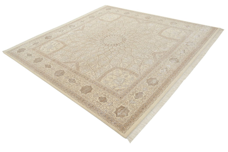 Orientalsk tæppe firkantet  - 251 x 249 cm - mørk beige