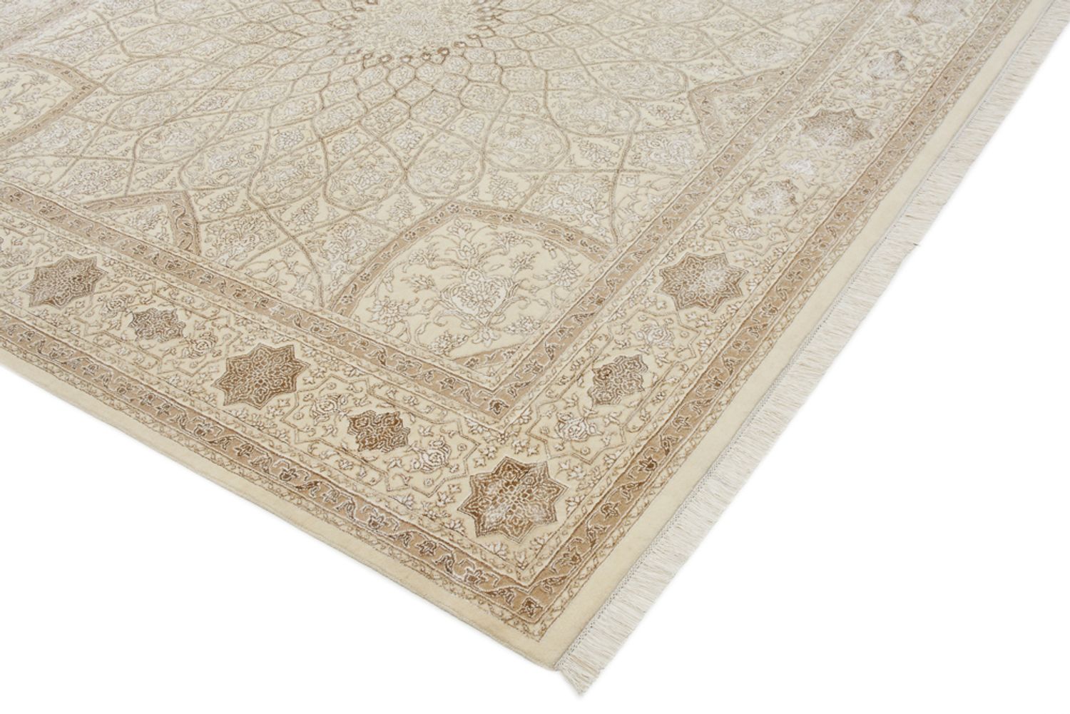 Orientalsk tæppe firkantet  - 251 x 249 cm - mørk beige