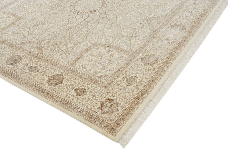 Orientalsk tæppe firkantet  - 251 x 249 cm - mørk beige