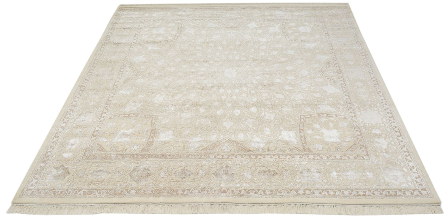 Orientalsk tæppe firkantet  - 251 x 249 cm - mørk beige