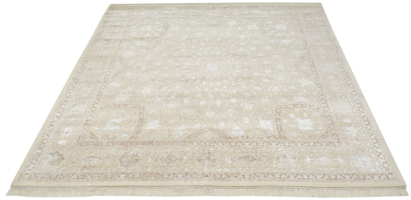 Orientalsk tæppe firkantet  - 251 x 249 cm - mørk beige