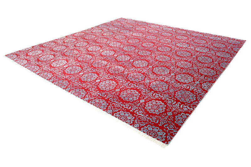 Designer tæppe firkantet  - 321 x 319 cm - lysrød