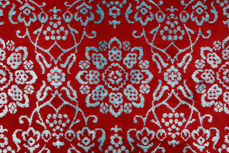 Designer tæppe firkantet  - 321 x 319 cm - lysrød