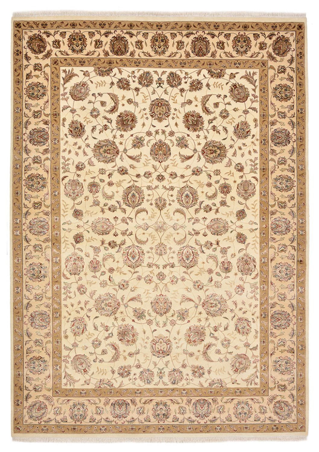 Orientalsk tæppe - Tabriz - 305 x 217 cm - lys beige