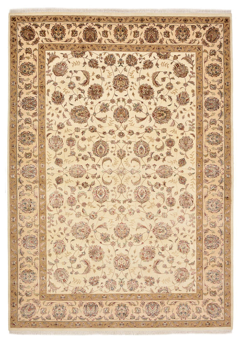 Orientalsk tæppe - Tabriz - 305 x 217 cm - lys beige