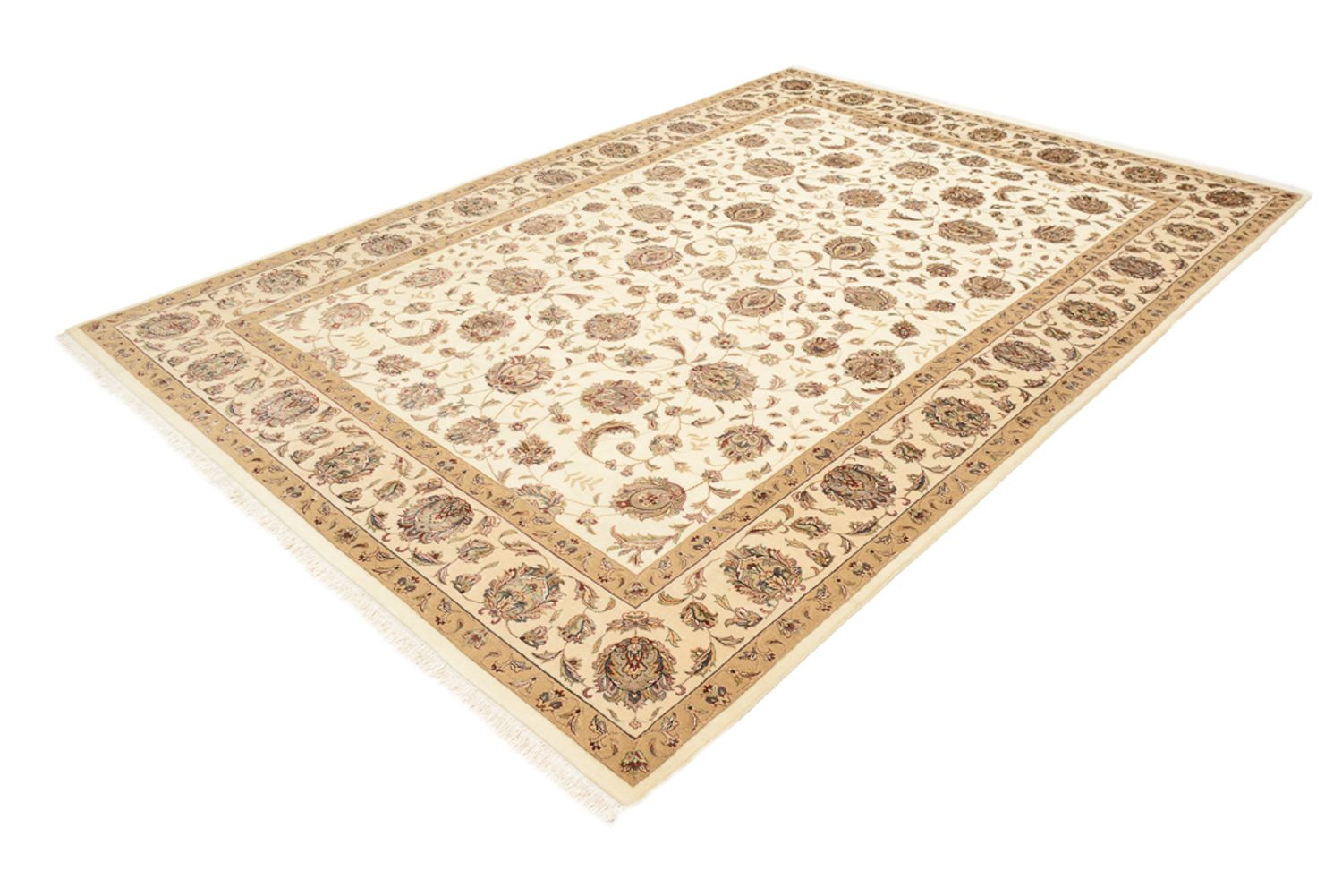 Orientalsk tæppe - Tabriz - 305 x 217 cm - lys beige