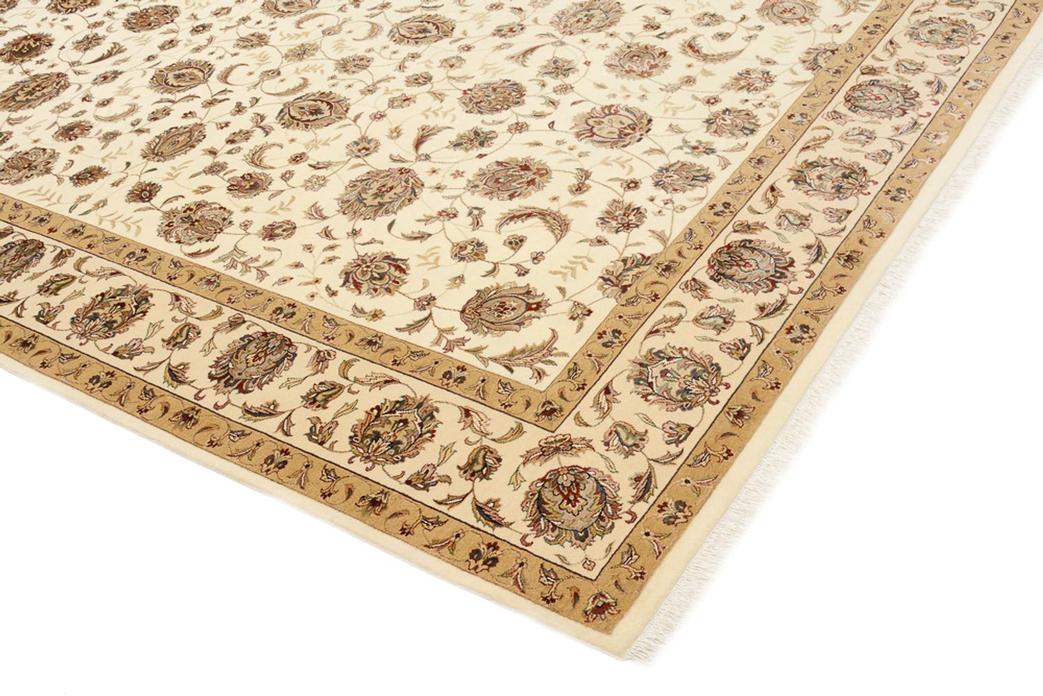 Orientalsk tæppe - Tabriz - 241 x 167 cm - lys beige