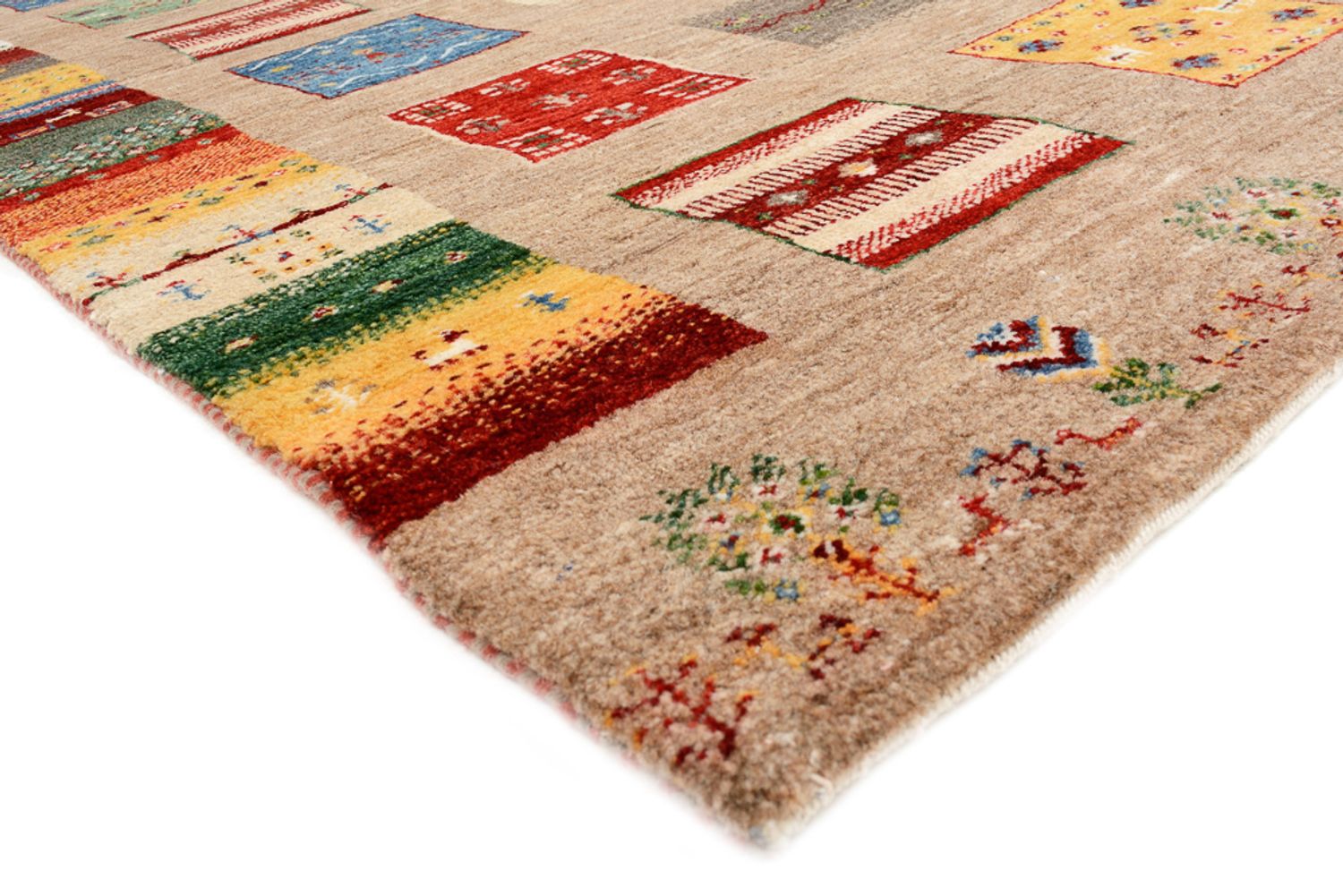 Gabbeh-tæppe - Loribaft Indus firkantet  - 203 x 201 cm - flerfarvet