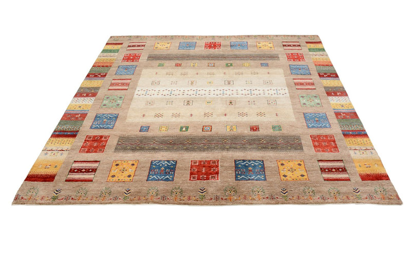 Gabbeh-tæppe - Loribaft Indus firkantet  - 203 x 201 cm - flerfarvet