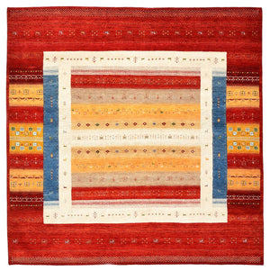 Gabbeh-tæppe - Loribaft Indus firkantet  - 251 x 248 cm - flerfarvet