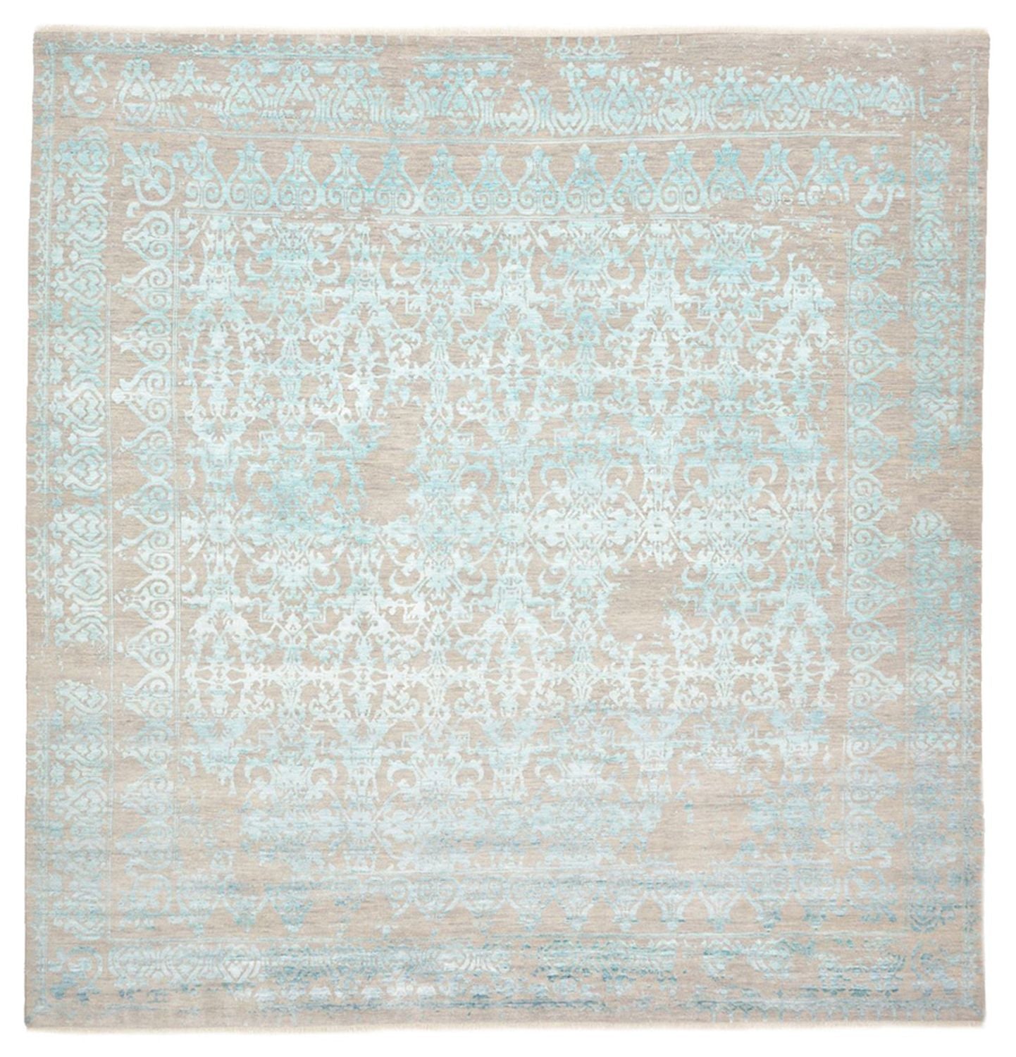 Designer tæppe firkantet  - 309 x 301 cm - lyseblå