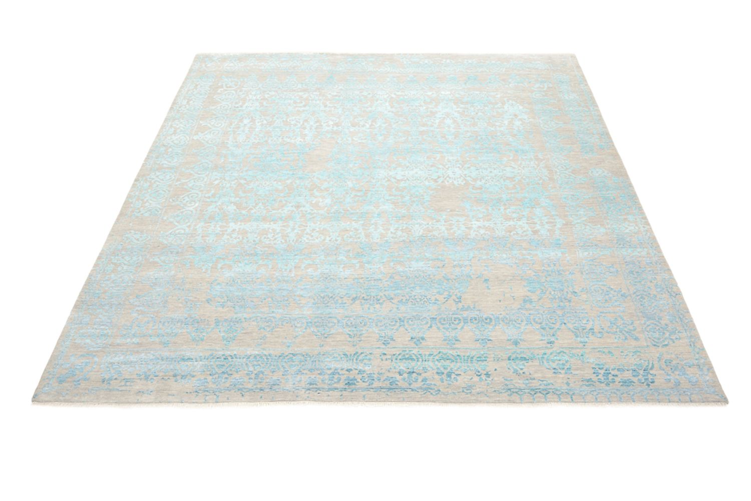 Designer tæppe firkantet  - 309 x 301 cm - lyseblå