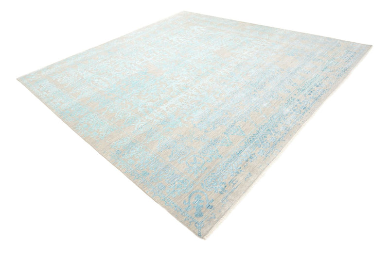 Designer tæppe firkantet  - 309 x 301 cm - lyseblå