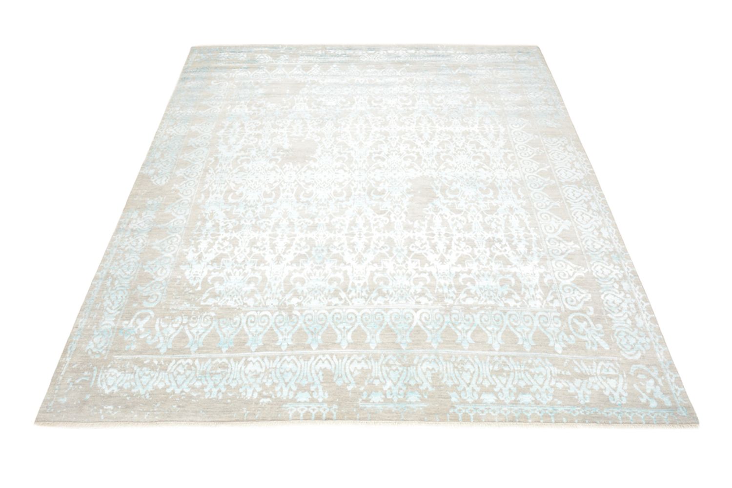 Designer tæppe firkantet  - 309 x 301 cm - lyseblå