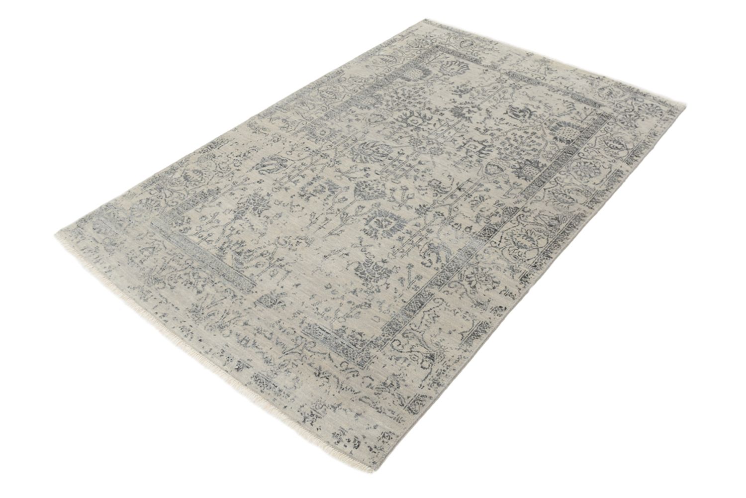Designer tæppe - 186 x 124 cm - lysegrå
