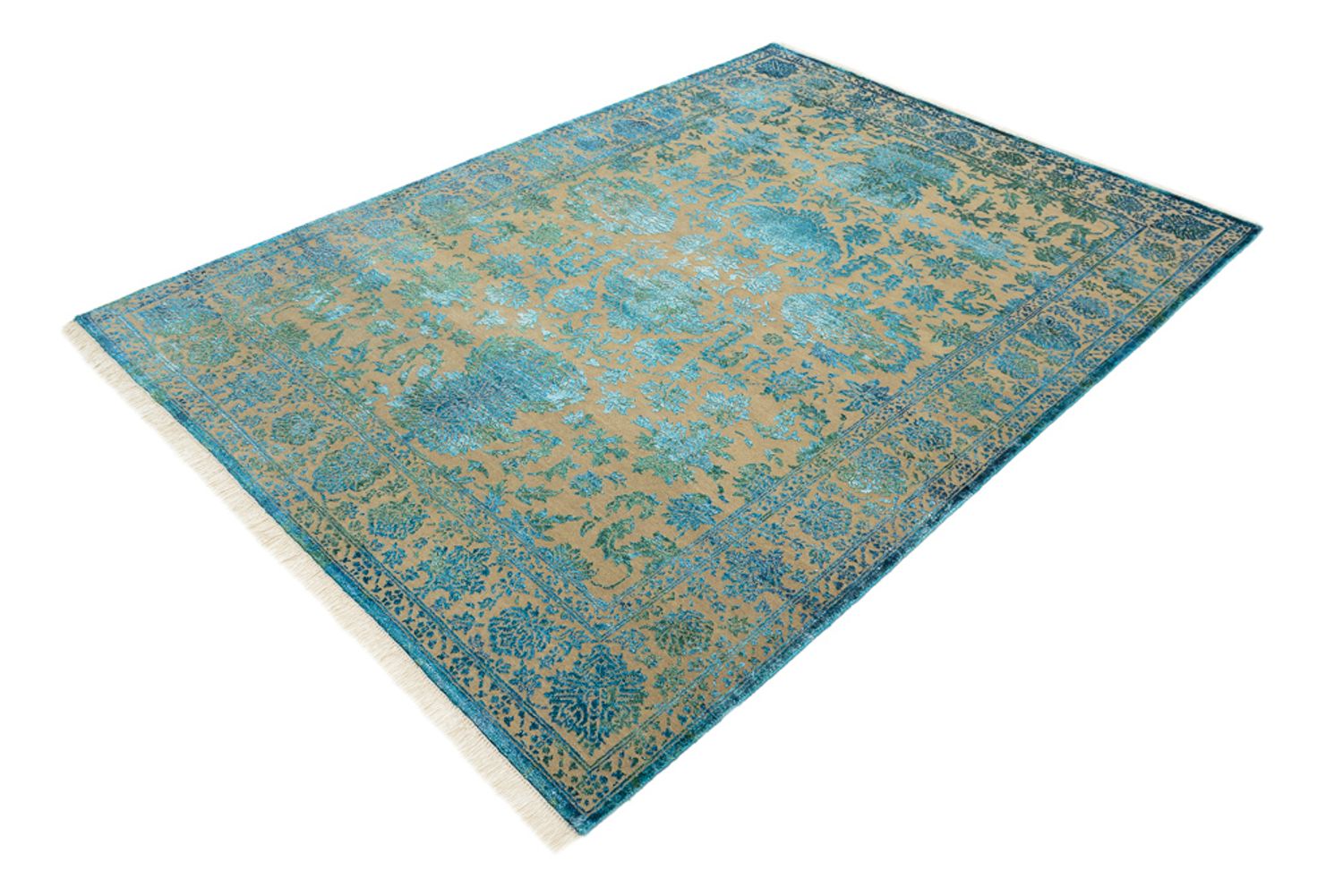 Designer tæppe - 175 x 123 cm - lyseblå