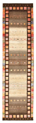 Løber Gabbeh-tæppe - Loribaft Indus - 306 x 80 cm - mørk beige