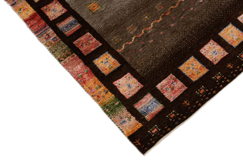 Løber Gabbeh-tæppe - Loribaft Indus - 306 x 80 cm - mørk beige