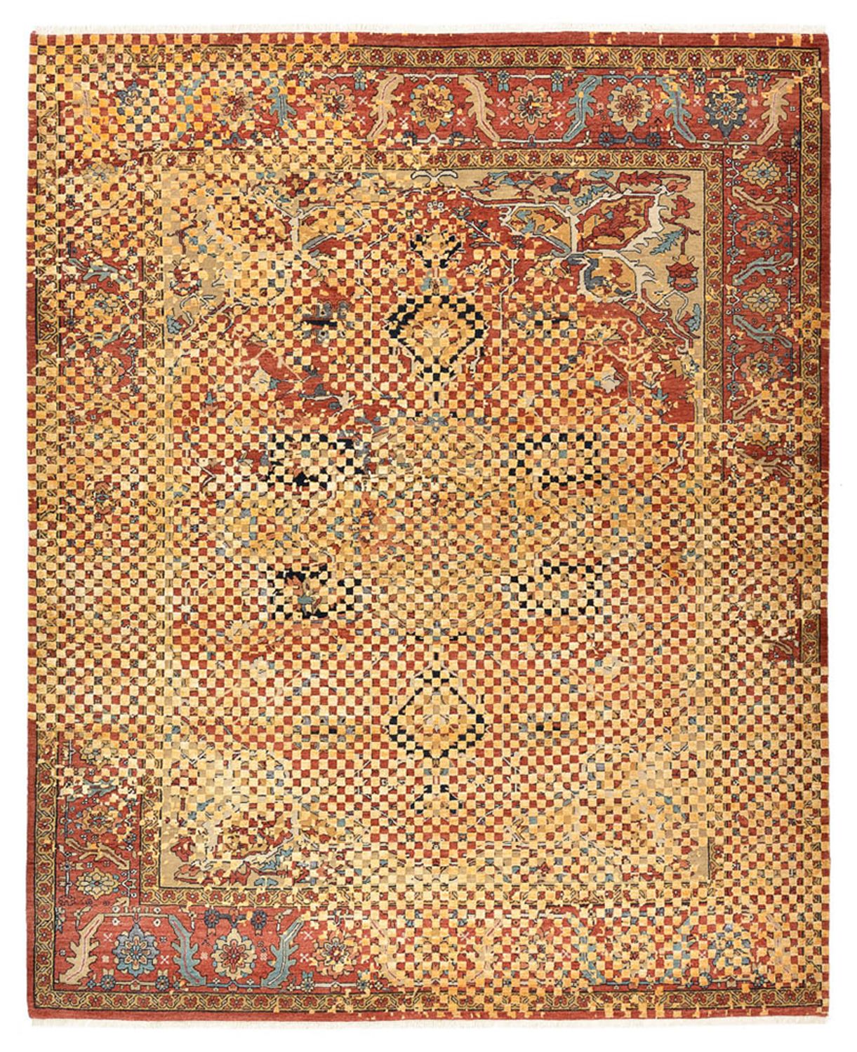 Designer tæppe - 299 x 242 cm - guld