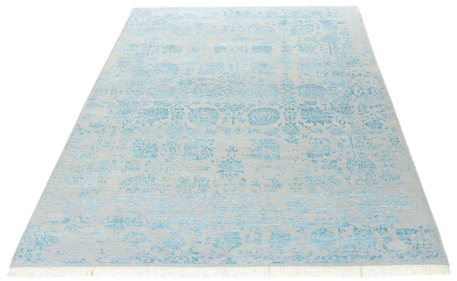 Designer tæppe - 202 x 155 cm - lysegrå