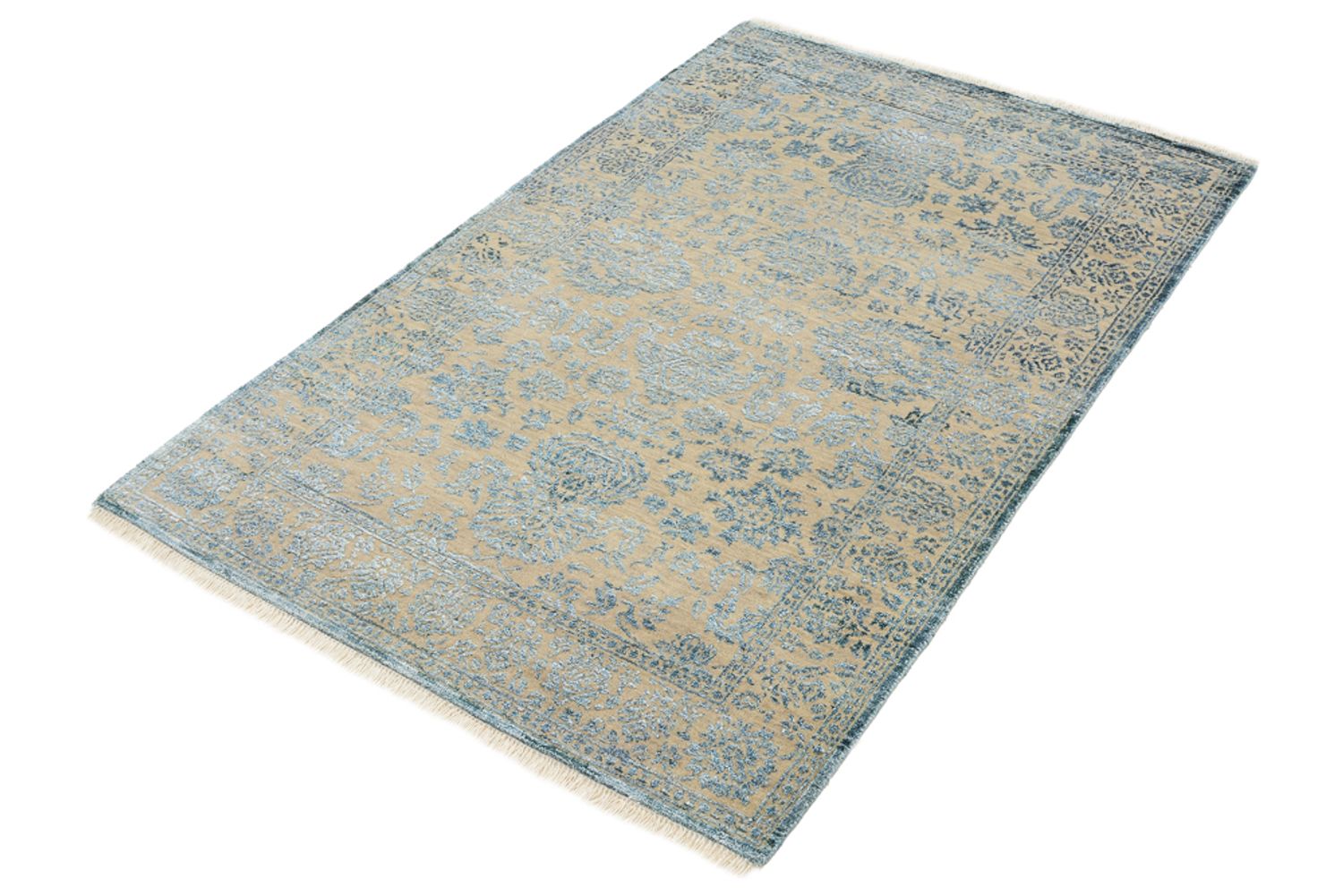 Designer tæppe - 151 x 106 cm - lyseblå