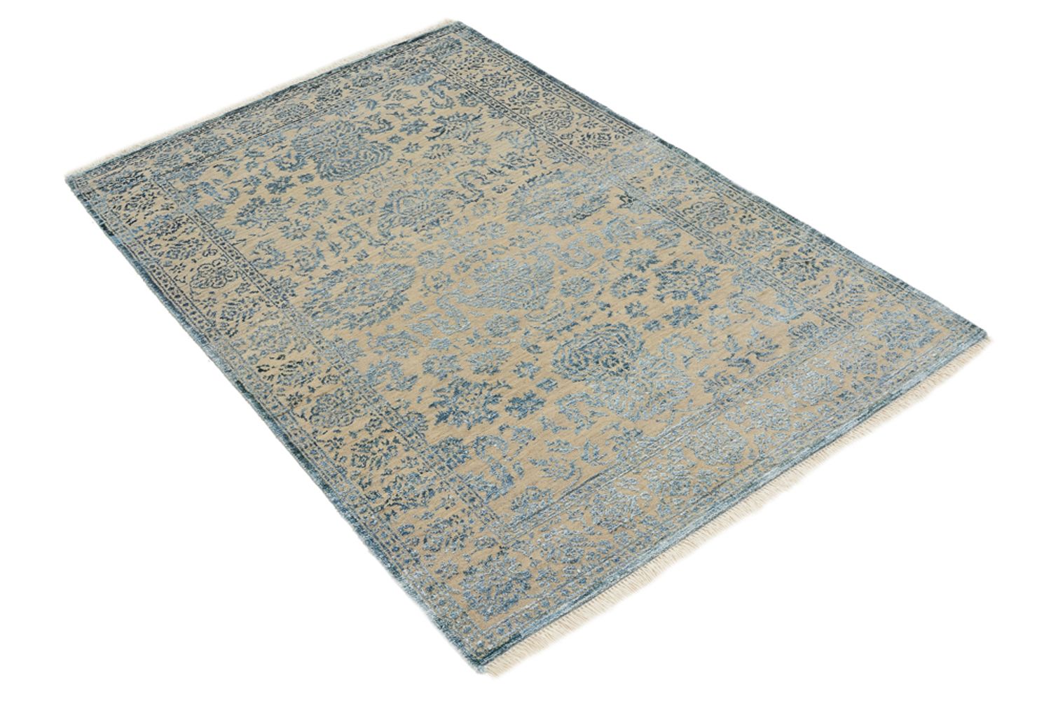 Designer tæppe - 151 x 106 cm - lyseblå