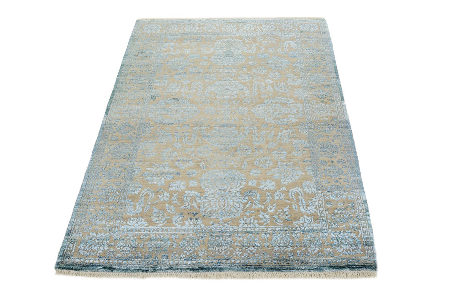Designer tæppe - 151 x 106 cm - lyseblå
