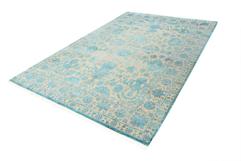 Designer tæppe - 301 x 203 cm - lyseblå