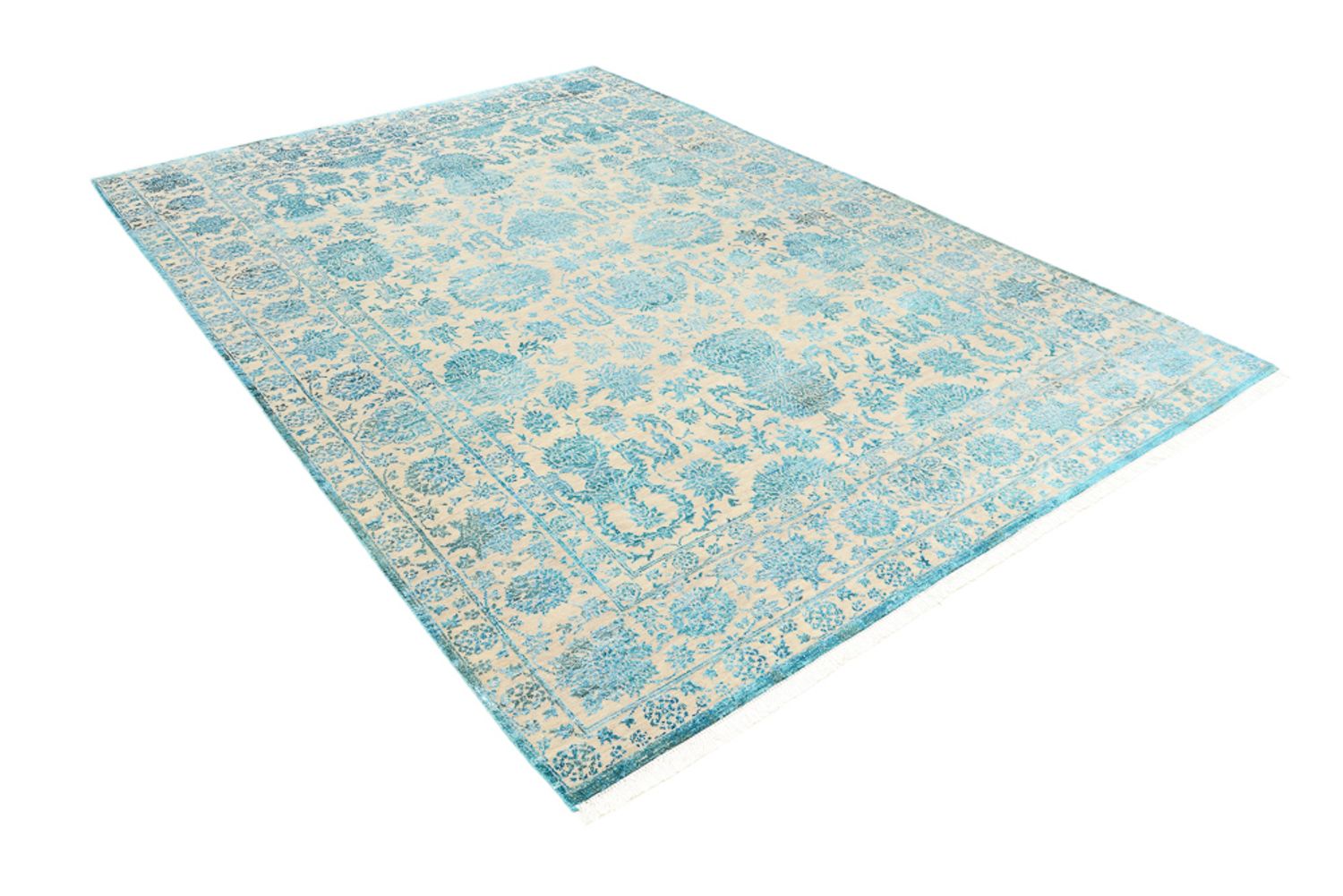 Designer tæppe - 301 x 203 cm - lyseblå