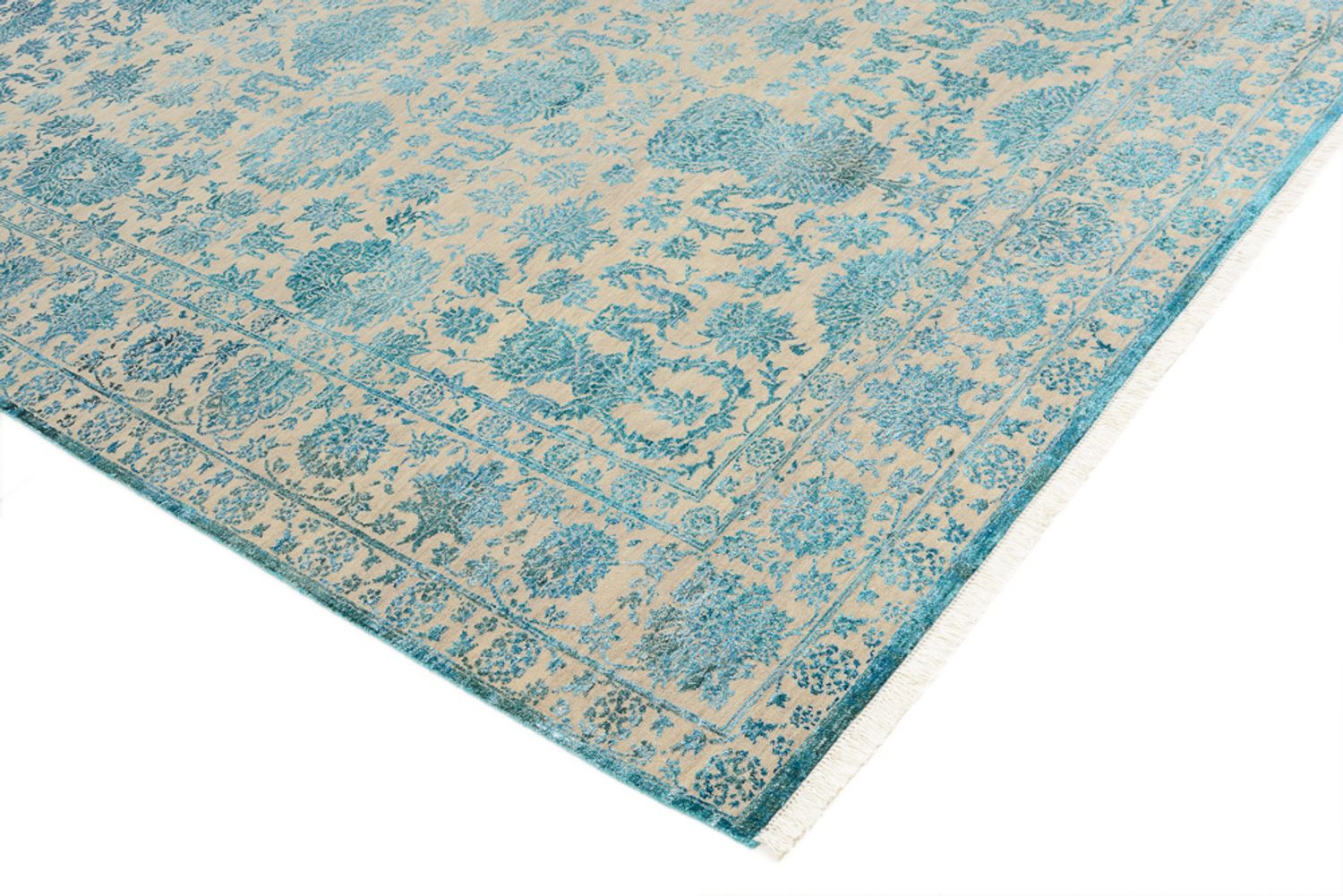 Designer tæppe - 301 x 203 cm - lyseblå