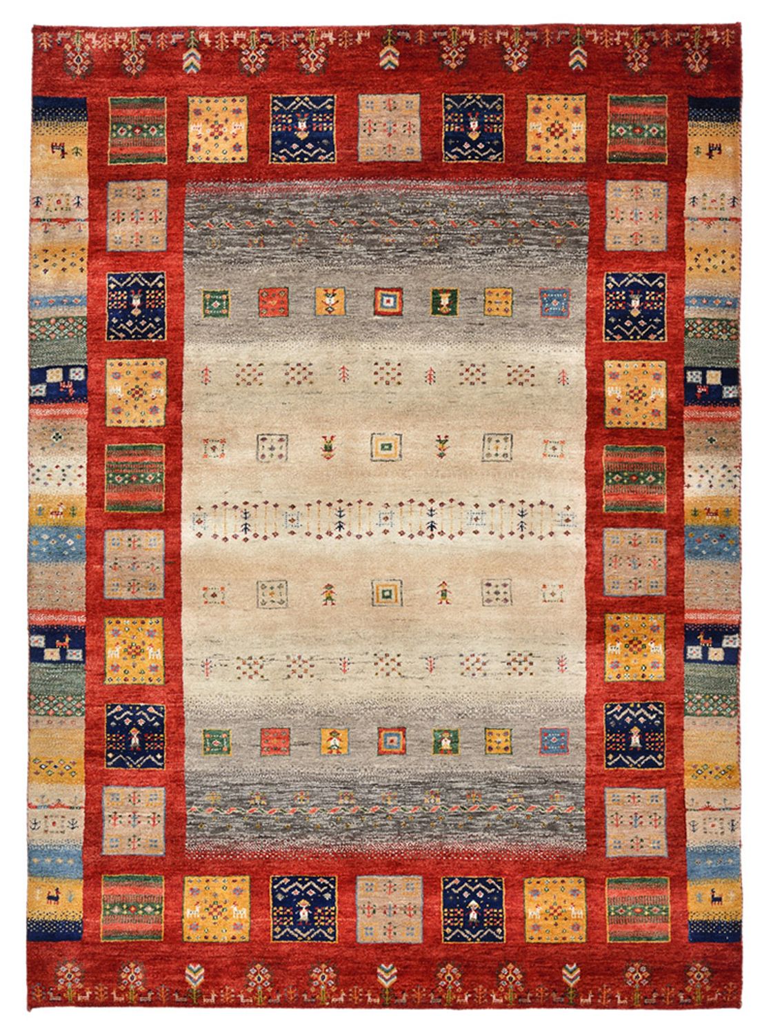 Gabbeh-tæppe - Loribaft Indus - 204 x 150 cm - flerfarvet