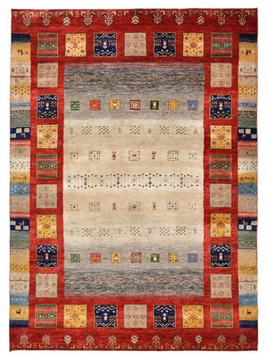 Gabbeh-tæppe - Loribaft Indus - 204 x 150 cm - flerfarvet