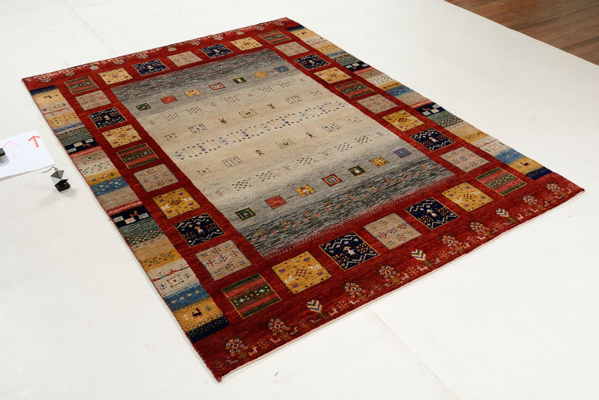 Gabbeh-tæppe - Loribaft Indus - 204 x 150 cm - flerfarvet