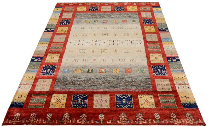 Gabbeh-tæppe - Loribaft Indus - 204 x 150 cm - flerfarvet