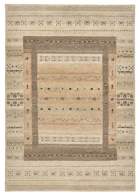 Gabbeh-tæppe - Loribaft Indus - 203 x 146 cm - mørk beige