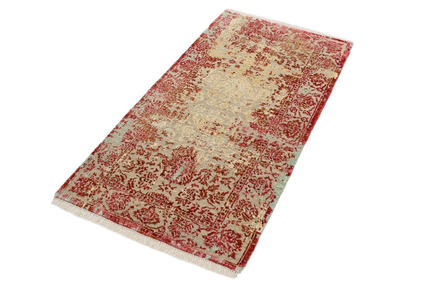 Designer tæppe - 134 x 71 cm - lysrød