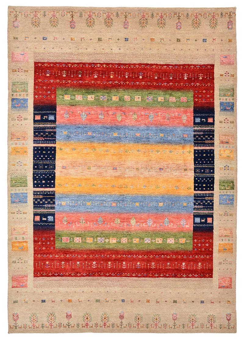 Gabbeh-tæppe - Loribaft Indus - 244 x 173 cm - flerfarvet