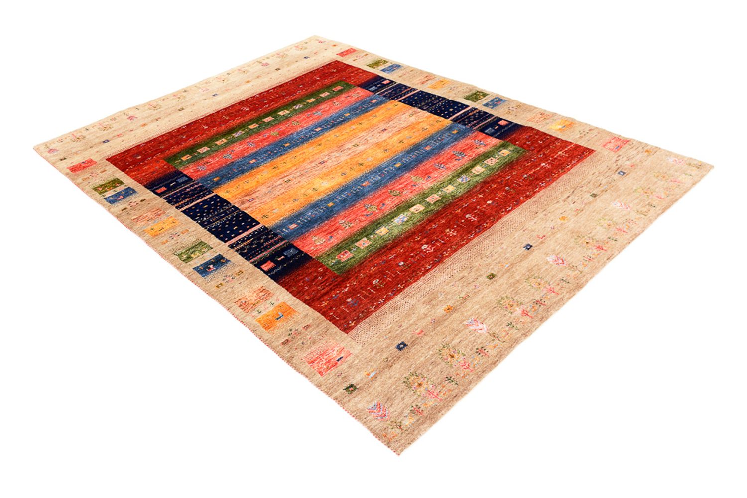 Gabbeh-tæppe - Loribaft Indus - 244 x 173 cm - flerfarvet
