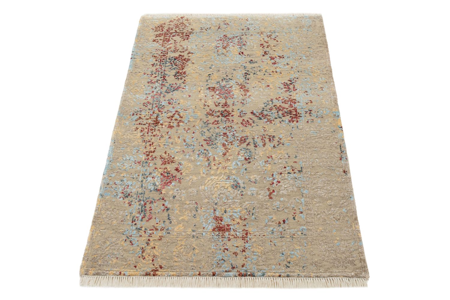 Designer tæppe - 129 x 81 cm - lys beige