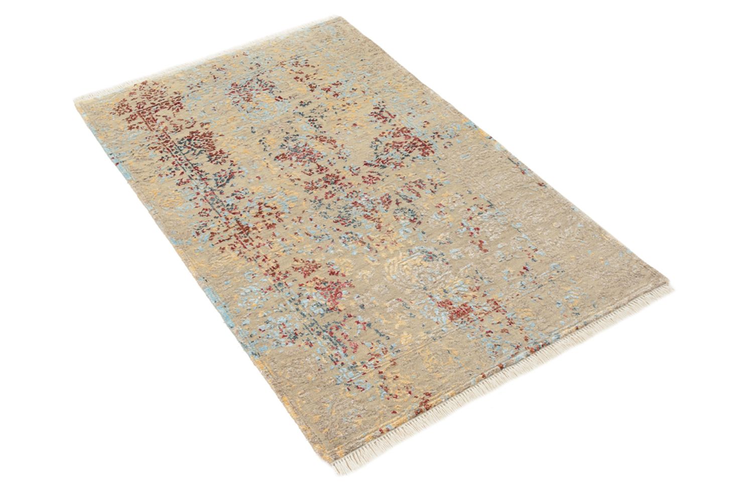 Designer tæppe - 129 x 81 cm - lys beige