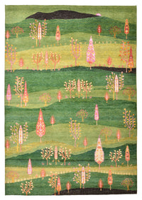 Gabbeh-tæppe - Loribaft Indus - 247 x 172 cm - grøn