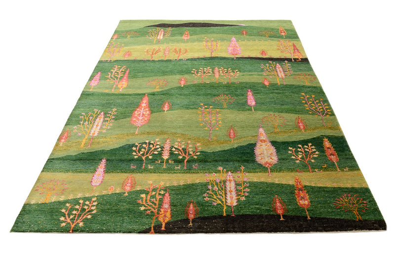 Gabbeh-tæppe - Loribaft Indus - 247 x 172 cm - grøn
