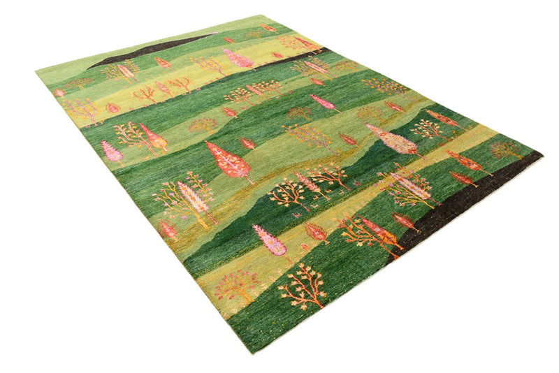 Gabbeh-tæppe - Loribaft Indus - 247 x 172 cm - grøn